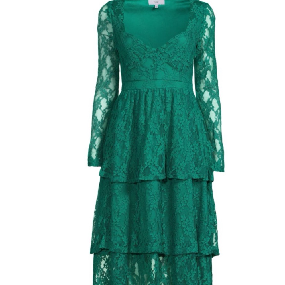 Lace green dress